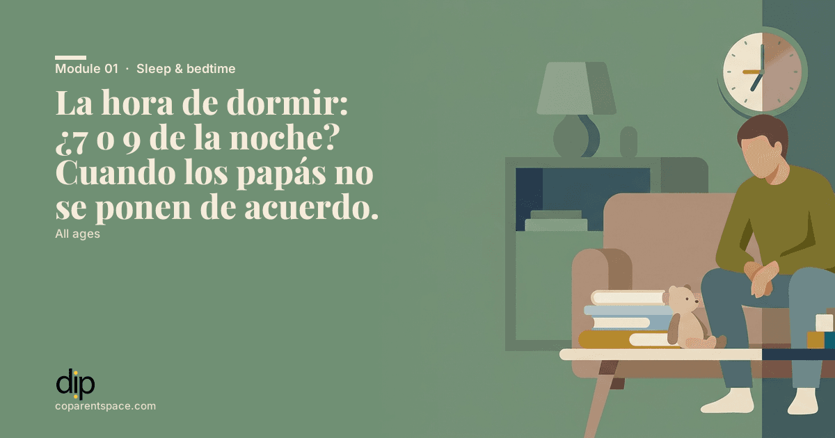 La hora de dormir: ¿7 o 9 de la noche? Cuando los papás no se ponen de acuerdo.