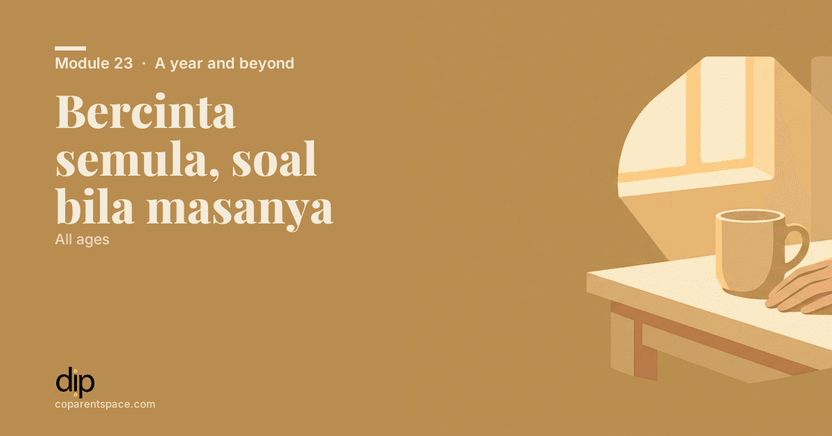 Bercinta semula, soal bila masanya