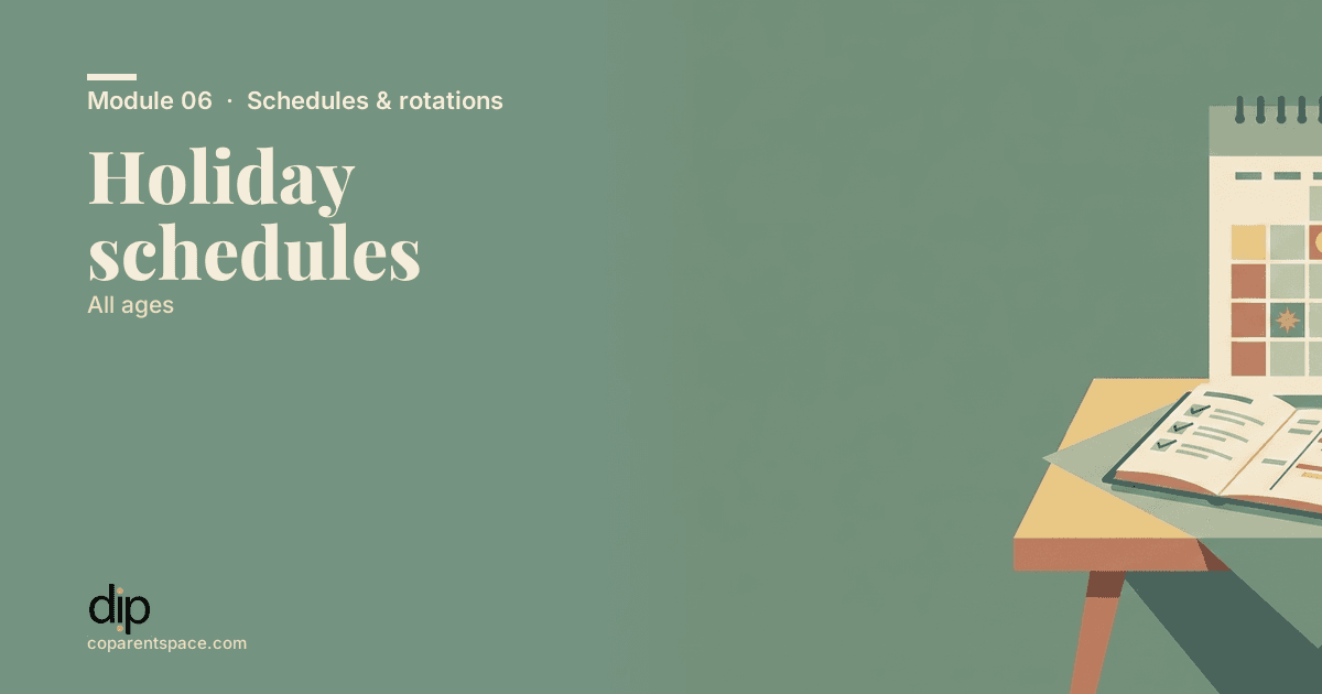 Holiday schedules