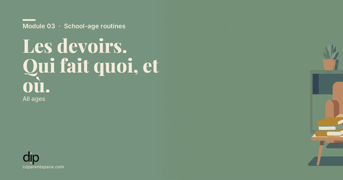 Les devoirs. Qui fait quoi, et où.