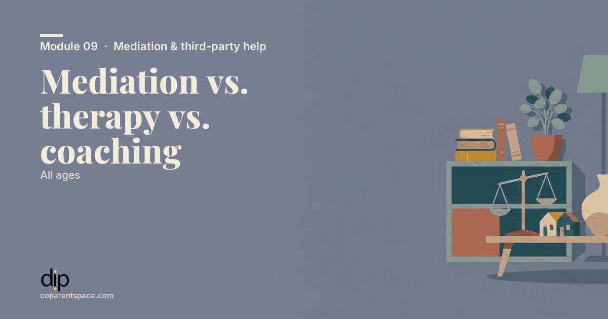 Mediation vs. therapy vs. coaching
