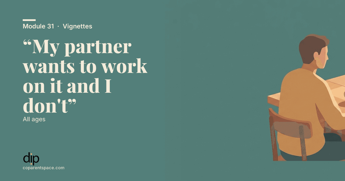 “My partner wants to work on it and I don't”