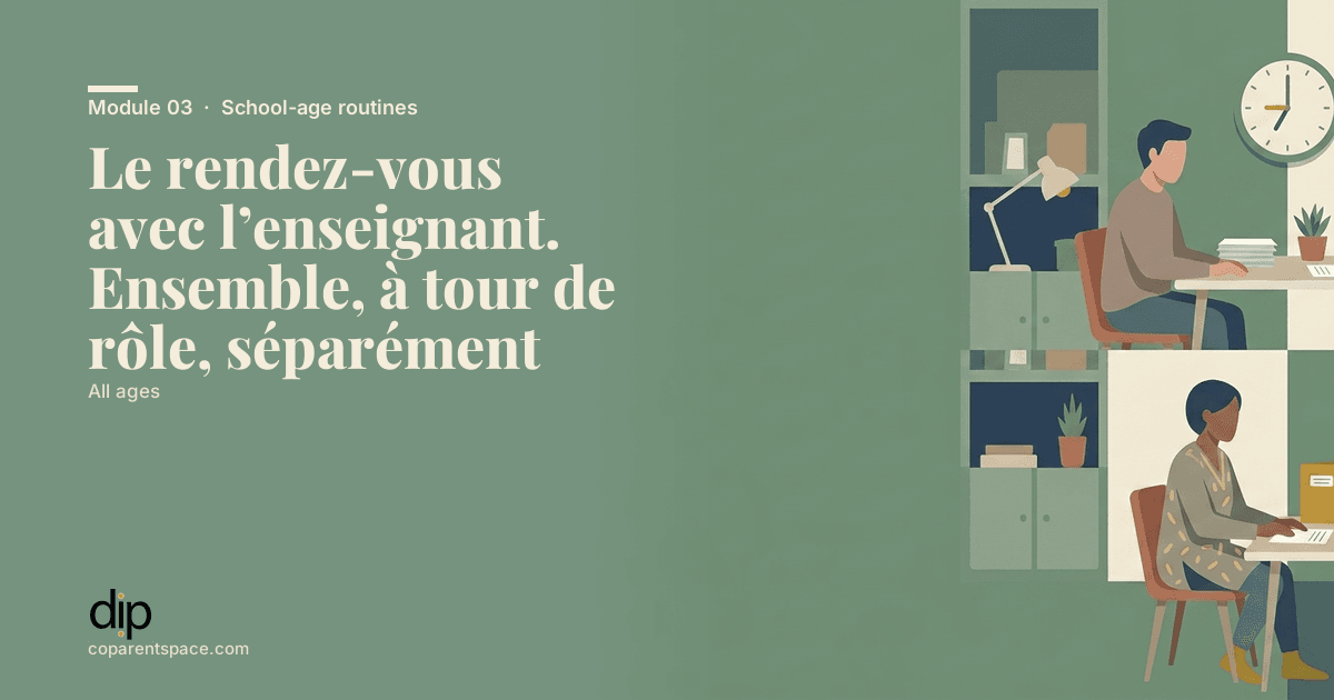 Le rendez-vous avec l’enseignant. Ensemble, à tour de rôle, séparément