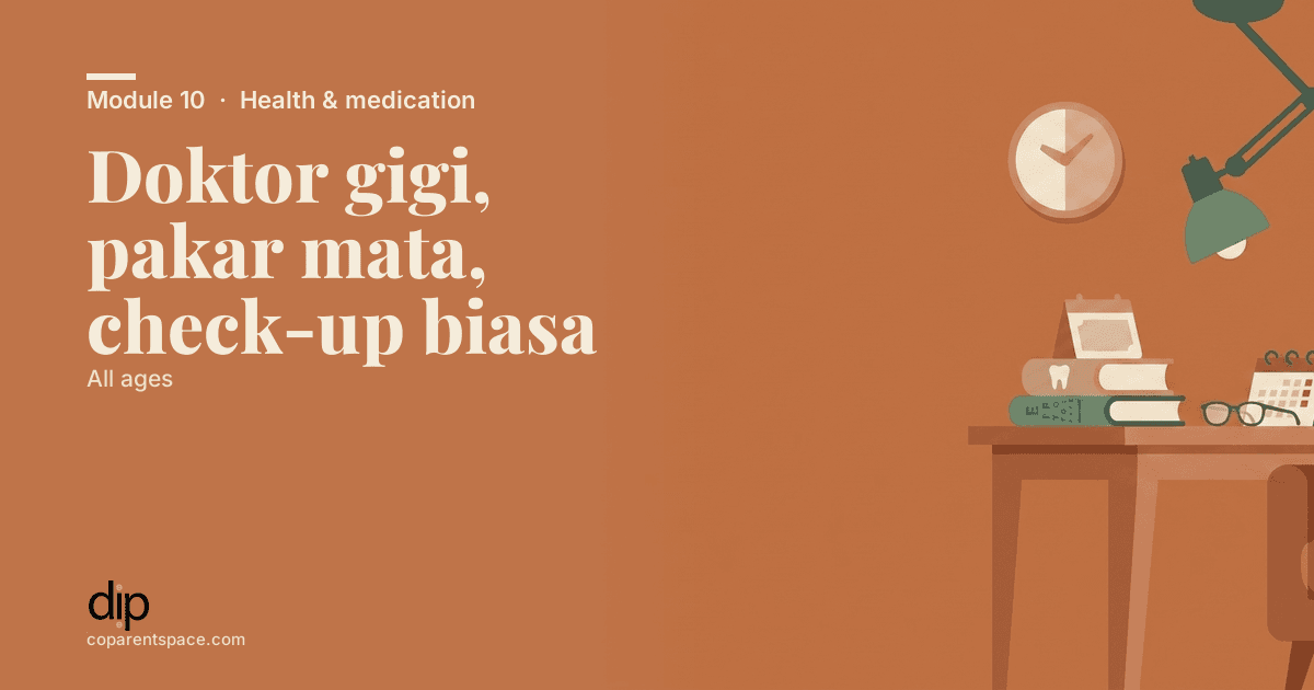 Doktor gigi, pakar mata, check-up biasa
