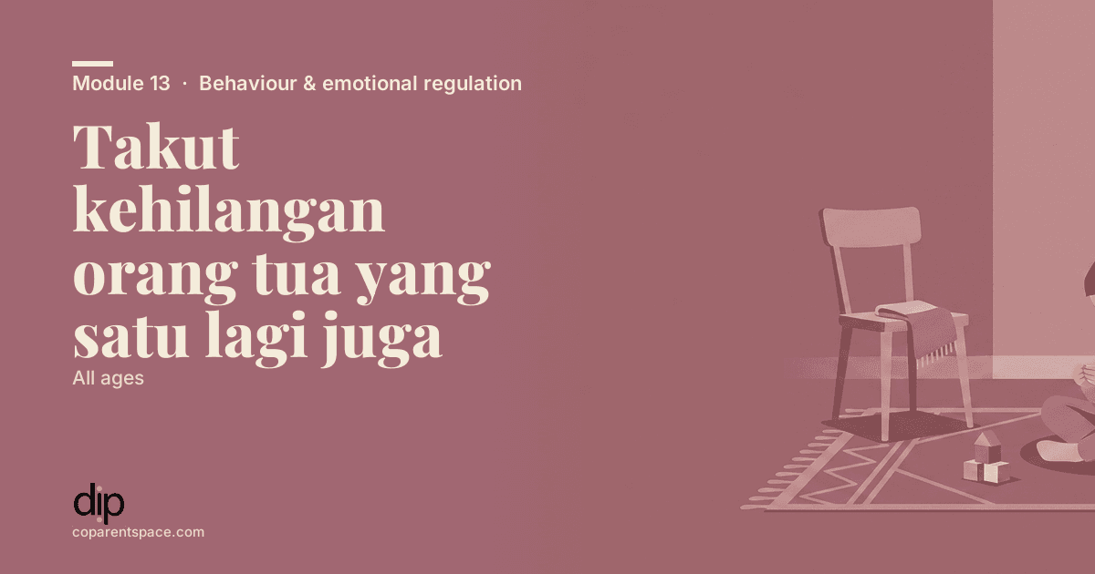 Takut kehilangan orang tua yang satu lagi juga