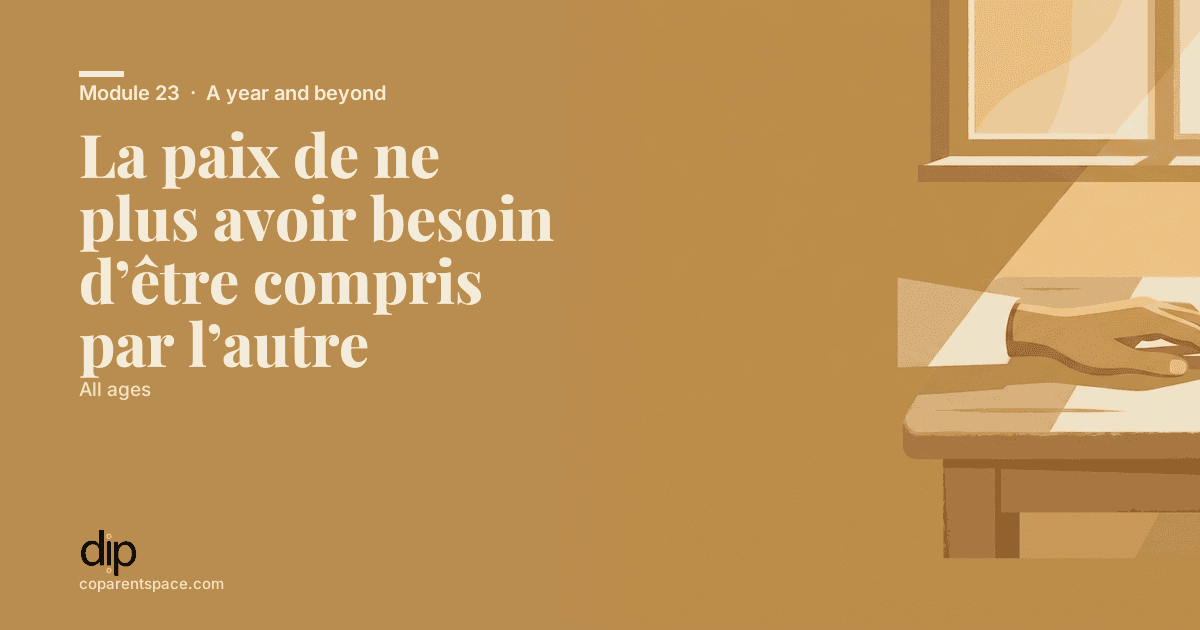 La paix de ne plus avoir besoin d’être compris par l’autre