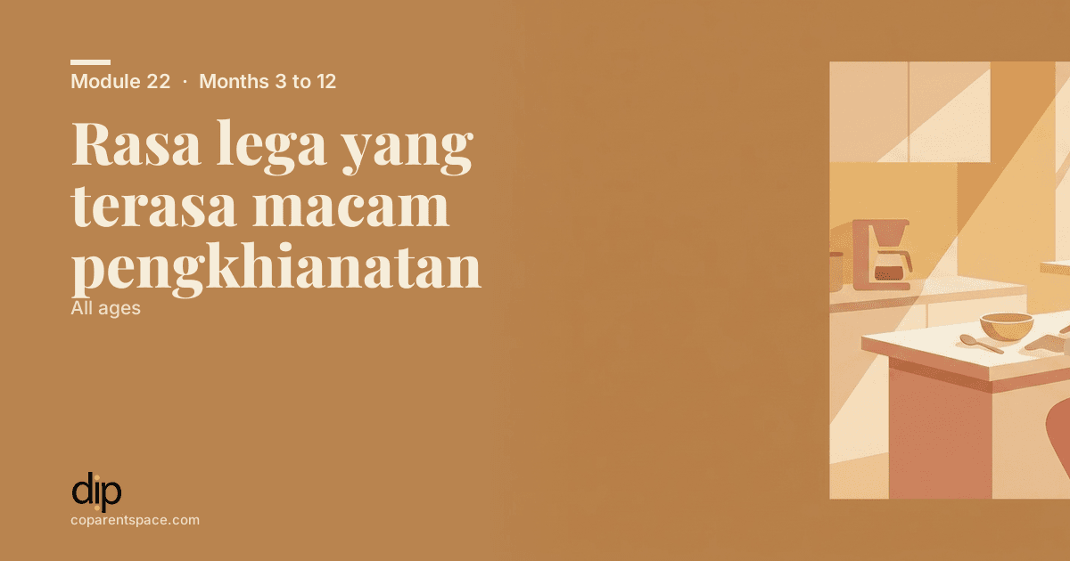 Rasa lega yang terasa macam pengkhianatan