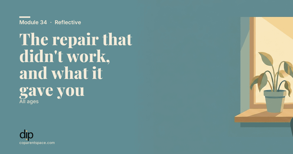 The repair that didn't work, and what it gave you