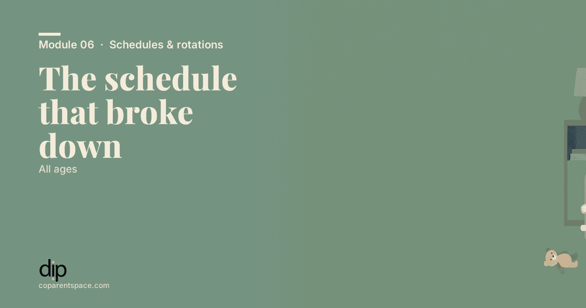 The schedule that broke down