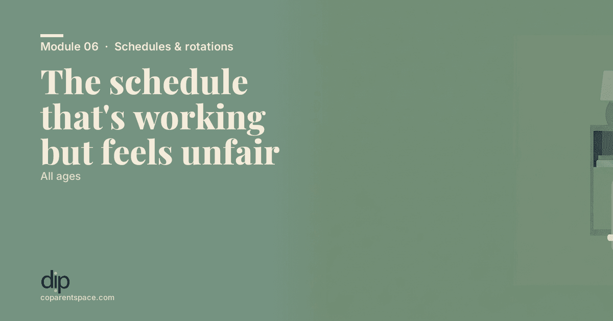 The schedule that's working but feels unfair