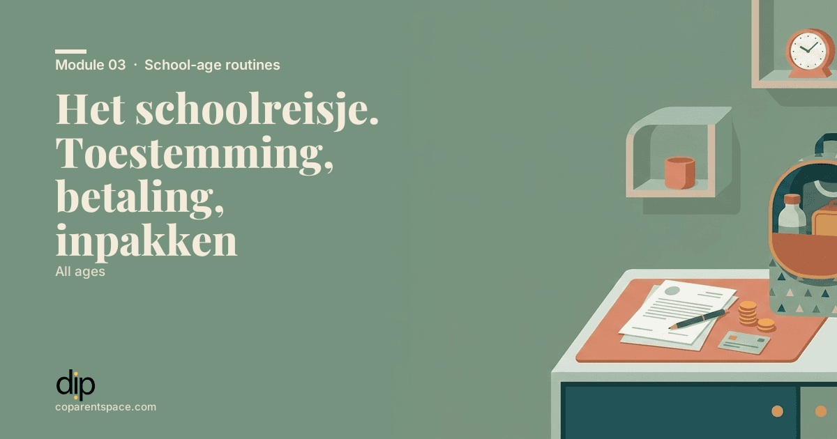 Het schoolreisje. Toestemming, betaling, inpakken