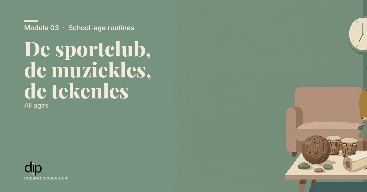 De sportclub, de muziekles, de tekenles