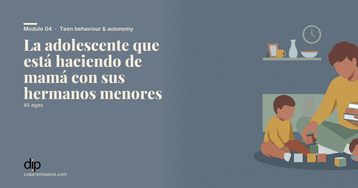 La adolescente que está haciendo de mamá con sus hermanos menores
