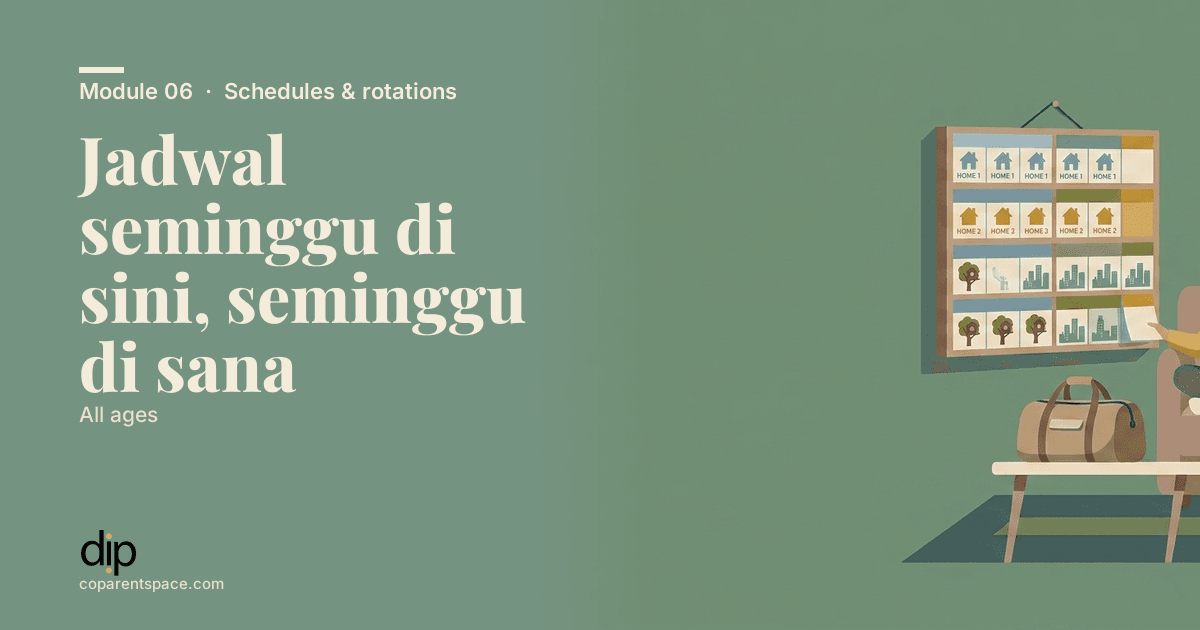 Jadwal seminggu di sini, seminggu di sana