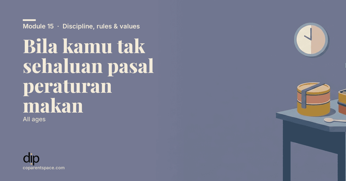 Bila kamu tak sehaluan pasal peraturan makan