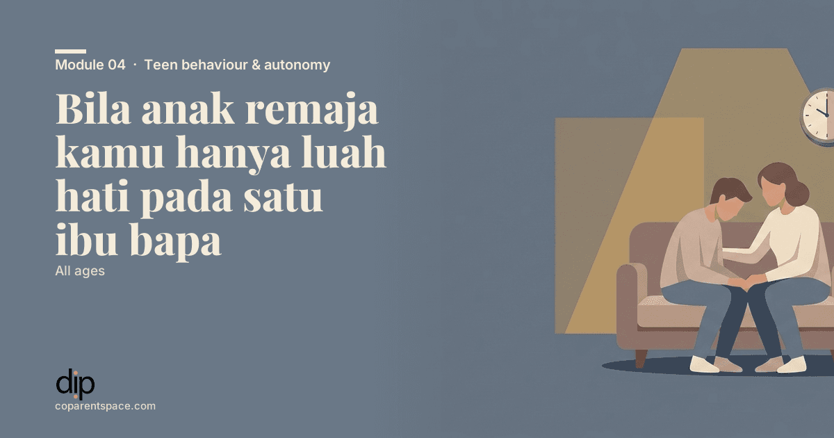 Bila anak remaja kamu hanya luah hati pada satu ibu bapa