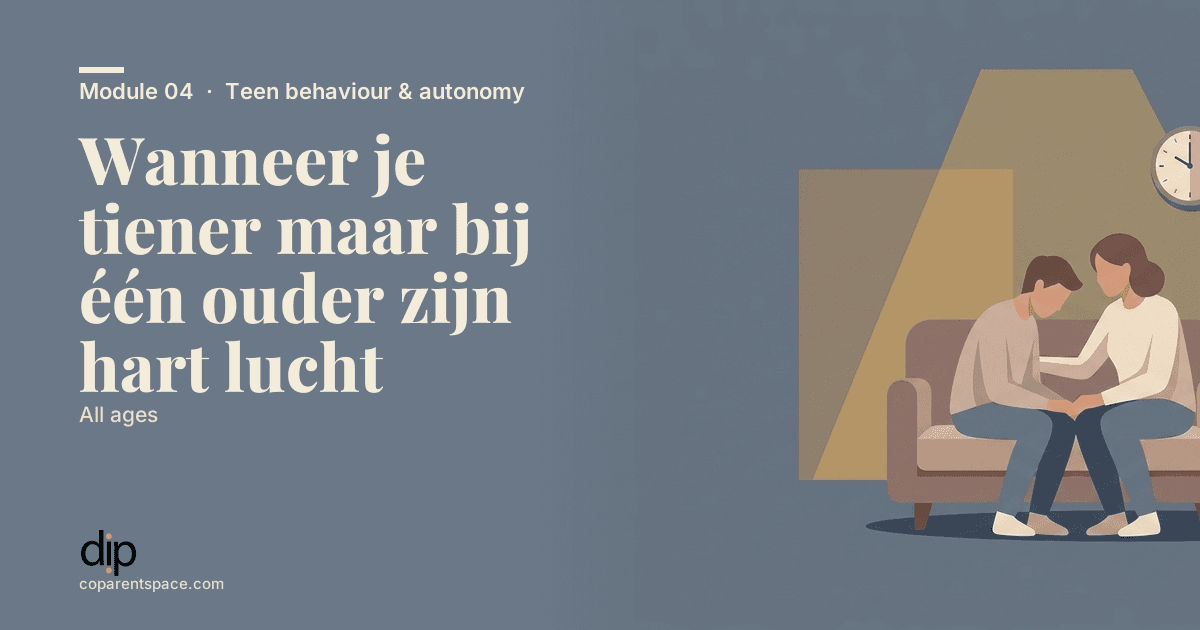Wanneer je tiener maar bij één ouder zijn hart lucht